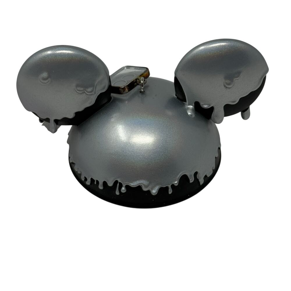 2023 Disney Parks 100 Years Mickey Mouse Ear Hat Silver Drip Christmas Ornament - Picture 6 of 9